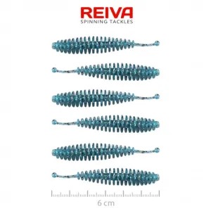 Reiva Tiny Worm Blue Shiner 6cm - Reiva Gumihal