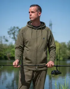 Fox Collection Zipped Hoody Green - S - Zöld Fox Pulóver