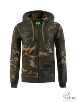 Korda Kapucnis Horgász Pulóver - Korda Zip Hoodie Dark Kamo