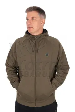 Fox Collection Zipped Hoody Green - L - Zöld Fox Pulóver