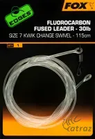 Fox Fluorocarbon Zsinór Gyorskapoccsal Méret: 7 30lb 115cm - Fox Fluorocarbon Fused Leader Kwik Change Swivel