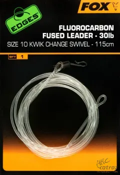 Fox Fluorocarbon Zsinór Gyorskapoccsal Méret: 10 30lb 115cm - Fox Fluorocarbon Fused Leader Kwik Change Swivel