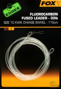 Fox Fluorocarbon Zsinór Gyorskapoccsal Méret: 10 30lb 115cm - Fox Fluorocarbon Fused Leader Kwik Change Swivel