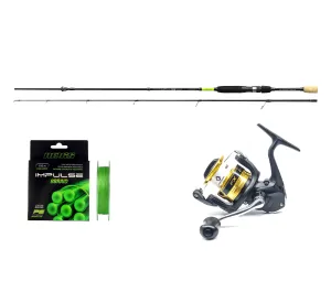 Shimano Pergető Szett - Shimano FX 3000 FC Pergető Orsó + Nevis Impulse Pergető Bot + Nevis Impulse Fonott Pergető Zsinór