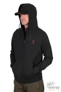 Fox Fekete Narancs Pulóver Méret: XL - Fox Collection LW Hoody Black & Orange
