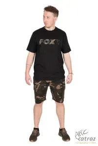 Fox Fekete Camo Horgász Póló Méret: S - Fox Black/Camou Logo T-Shirt