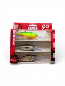 Rapala 90 Years Lure Kit Shad Rap Mid Bright - Rapala 3 Darabos Jubileumi Wobbler Csomag