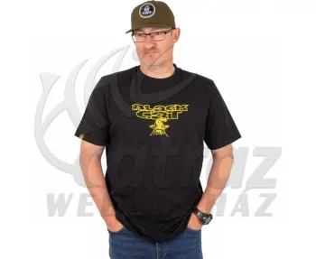 Black Cat Distressed Logo Black Tee 3XL - Black Cat Horgász Póló