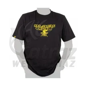 Black Cat Distressed Logo Black Tee 3XL - Black Cat Horgász Póló