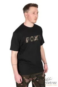 Fox Fekete Camo Horgász Póló - Fox Black/Camou Logo T-Shirt