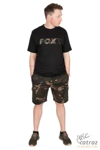 Fox Fekete Camo Horgász Póló - Fox Black/Camou Logo T-Shirt