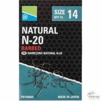 Preston Natural N-20 Barbed Méret: 12 - Preston Innovations Keszegező Horog