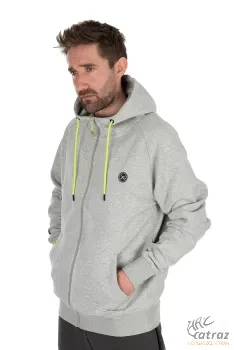 Matrix Full Zip Hoody Marl Grey/Lime - Matrix Szürke/Lime Horgász Pulóver