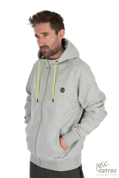 Matrix Full Zip Hoody Marl Grey/Lime - Matrix Szürke/Lime Horgász Pulóver