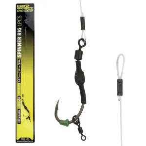 Carp Academy Spinner Rig Flat Crank 6-os - Fluorocarbon Előkötött Bojlis Horog