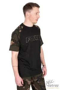 Fox Fekete Camo Horgász Póló Méret: L - Fox Black/Camo Outline T-Shirt