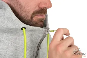 Matrix Full Zip Hoody Marl Grey/Lime - Matrix Szürke/Lime Horgász Pulóver