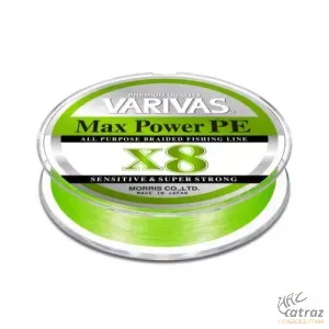 Varivas Max Power PE X8 150m #1.2 24.1lb 0,185mm Lime Green Fluo - Varivas fonott zsinór