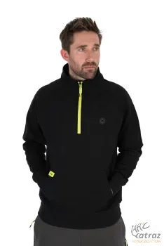 Matrix 1/4 Zip Sweat Black/Lime - Matrix Horgász Pulóver