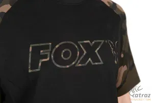 Fox Fekete Camo Horgász Póló Méret: L - Fox Black/Camo Outline T-Shirt