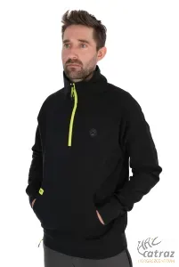 Matrix 1/4 Zip Sweat Black/Lime - Matrix Horgász Pulóver