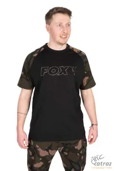 Fox Fekete Camo Horgász Póló Méret: 2XL - Fox Black/Camou Outline T-Shirt