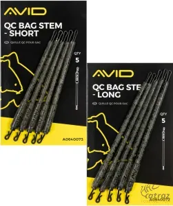 Avid Carp QC Bag Stem Short - Avid Carp PVA Tasakhoz Rövid Szár QC Forgóval 5 db/cs