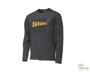 Savage Gear Simply Savage Logo Hosszú Ujjú Póló L