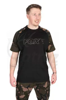 Fox Fekete Camo Horgász Póló Méret: 3XL - Fox Black/Camou Outline T-Shirt