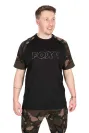 Fox Fekete Camo Horgász Póló Méret: M - Fox Black/Camou Outline T-Shirt