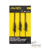 Avid Carp Ready Tied Pin Down Leader Ringed - Ólom Klipszes Bojlis Végszerelék 3 db/cs