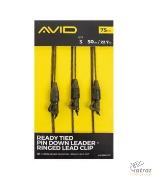 Avid Carp Ready Tied Pin Down Leader Ringed - Ólom Klipszes Bojlis Végszerelék 3 db/cs