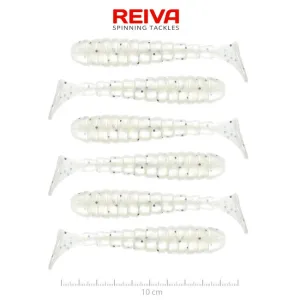 Reiva Stream Shad - 10cm - Pearl White Dots - Reiva Gumihal