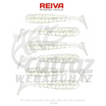 Reiva Stream Shad - 10cm - Pearl White Dots - Reiva Gumihal
