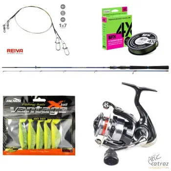 Daiwa Csukázó Pergető Szett - Daiwa Orsó + Daiwa Bot + Sufix Fonott Zsinór + Reiva Wolfram Előke + Gumihalak