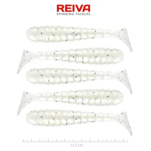 Reiva Stream Shad - 12,5cm - Pearl White Dots - Reiva Gumihal
