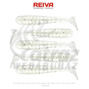 Reiva Stream Shad - 12,5cm - Pearl White Dots - Reiva Gumihal