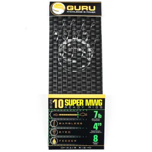 Guru Előkötött Feeder Horog Méret: 10 - Guru SMWG Standard Hair 4" (0.19mm)