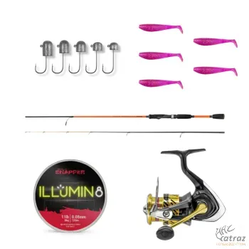 Daiwa UL Pergető Szett - Daiwa Crossfire Orsó + Carp Zoom Bot + Korum Fonott Zsinór + Fox Rage Gumihalak + Fox Rage Jigfej