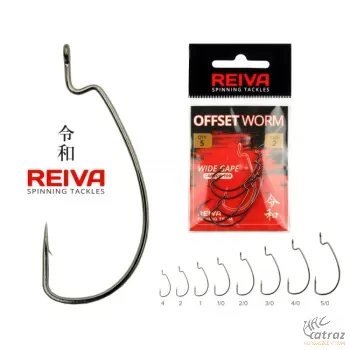 Reiva Offset Worm Horog Méret: 5/0 - Reiva Offset Horog Gumihalhoz 3 db/csomag