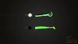 Spro FreeStyle Kész Offset Szerelék UV színben - Bottom Jigs UV Glow 5 gramm #2/0