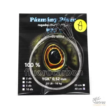 Pázmány Péter Fluorcarbon Eggsnap Előke 40cm 0,52mm - Ragadozóhalas Fluorcarbon Előkezsinór 5 db/csomag