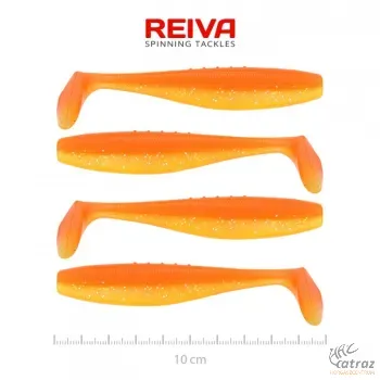 Reiva Flat Minnow Shad Shiny Orange Gumihal - Reiva Műcsali 10 cm 4 db/csomag