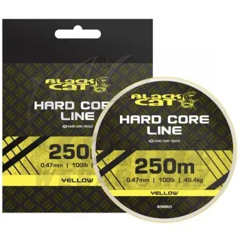 Black Cat Hard Core Line 250m 0.65mm Yellow - Harcsázó fonott zsinór