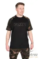 Fox Fekete Camo Horgász Póló - Fox Black/Camou Outline T-Shirt