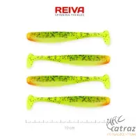 Reiva Flash Shad 10cm Neon Sárga-Piros-Fekete Flitter Műcsali 4 db/csomag - Reiva Gumihal