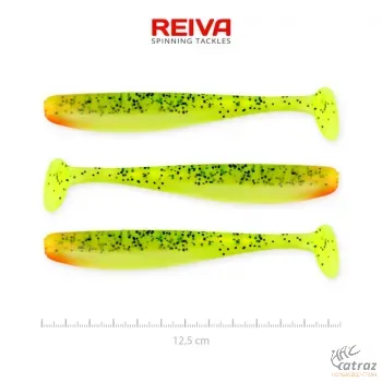 Reiva Flash Shad 12,5cm Neon Sárga-Piros-Fekete Flitter Műcsali 3 db/csomag - Reiva Gumihal