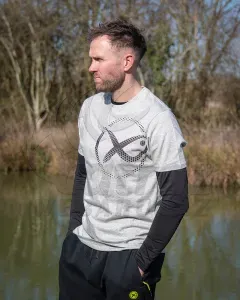 Matrix Large Mesh Logo T-Shirt Grey – L – Horgász Póló