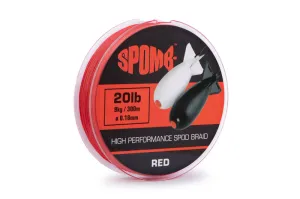 Spomb Fonott Zsinór Braid - Red/Piros 300m 0,18mm