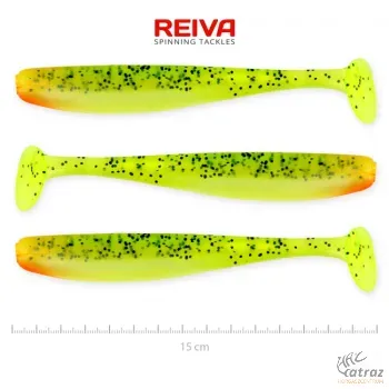 Reiva Flash Shad 15cm Neon Sárga-Piros-Fekete Flitter Műcsali 3 db/csomag - Reiva Gumihal